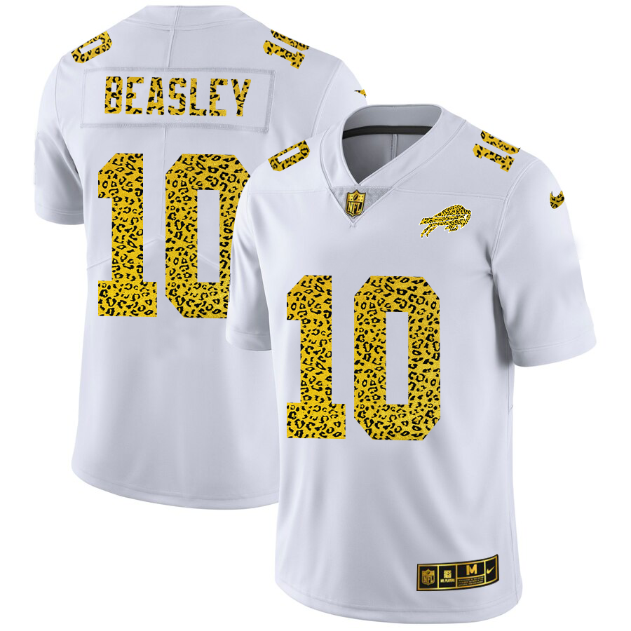 Buffalo Bills #10 Cole Beasley Men Nike Flocked Leopard Print Vapor Limited NFL Jersey White->buffalo bills->NFL Jersey